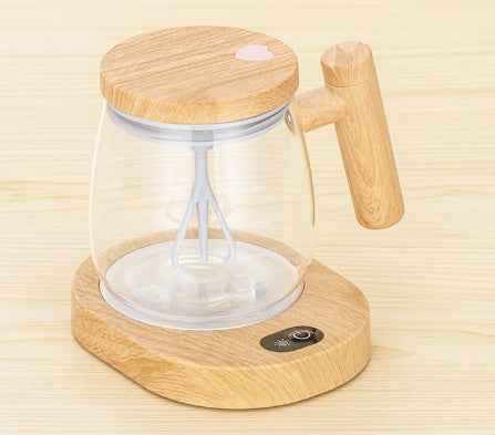 Self-Stirring Glass Coffee Mug — 400ml Borosilicate