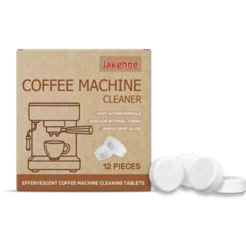 Coffee machine cleaner and descaling tablets packaging with 12 individual tablets displayed