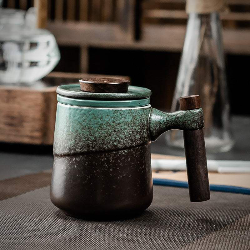 Japanese Ceramic Tea Cup with Lid & Filter