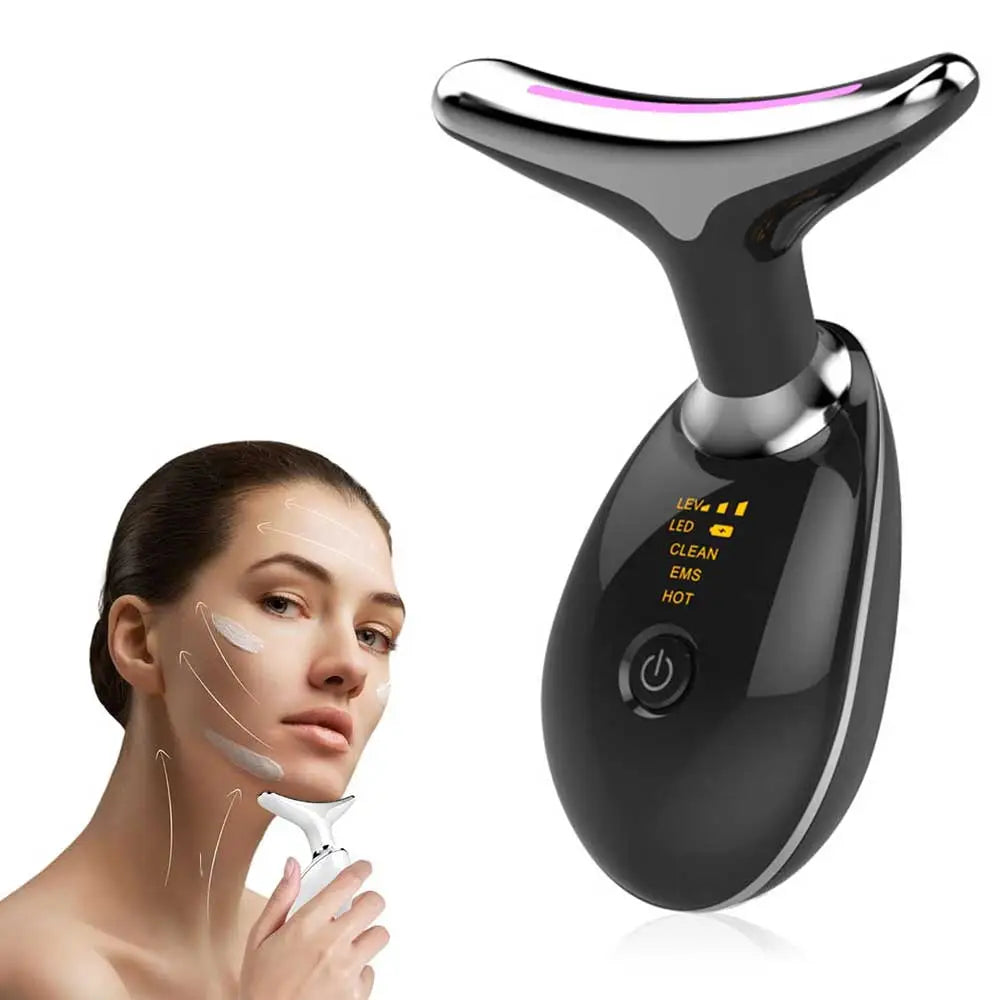 LED Facial & Neck Massager with EMS and Warming Care