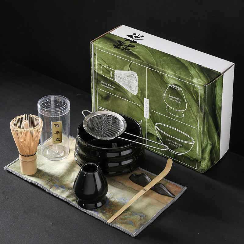 Japanese Matcha Tea Set – Ceramic Bowl, Whisk & Accessories