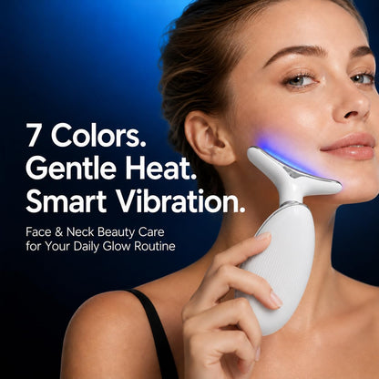 LED Facial & Neck Massager with EMS and Warming Care