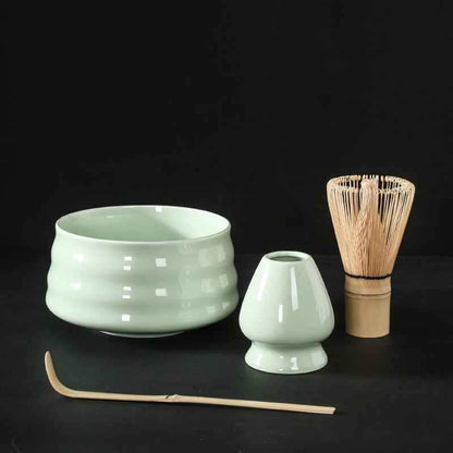 Japanese Matcha Tea Set – Ceramic Bowl, Whisk & Accessories