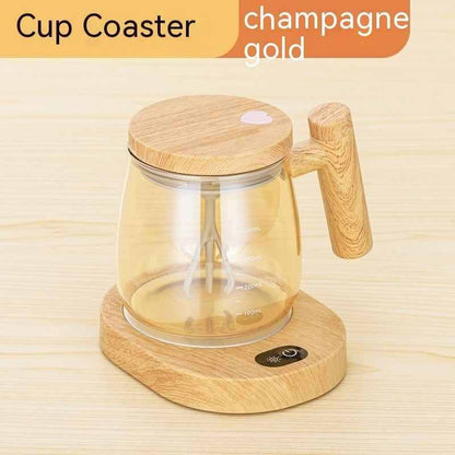 Self-Stirring Glass Coffee Mug — 400ml Borosilicate