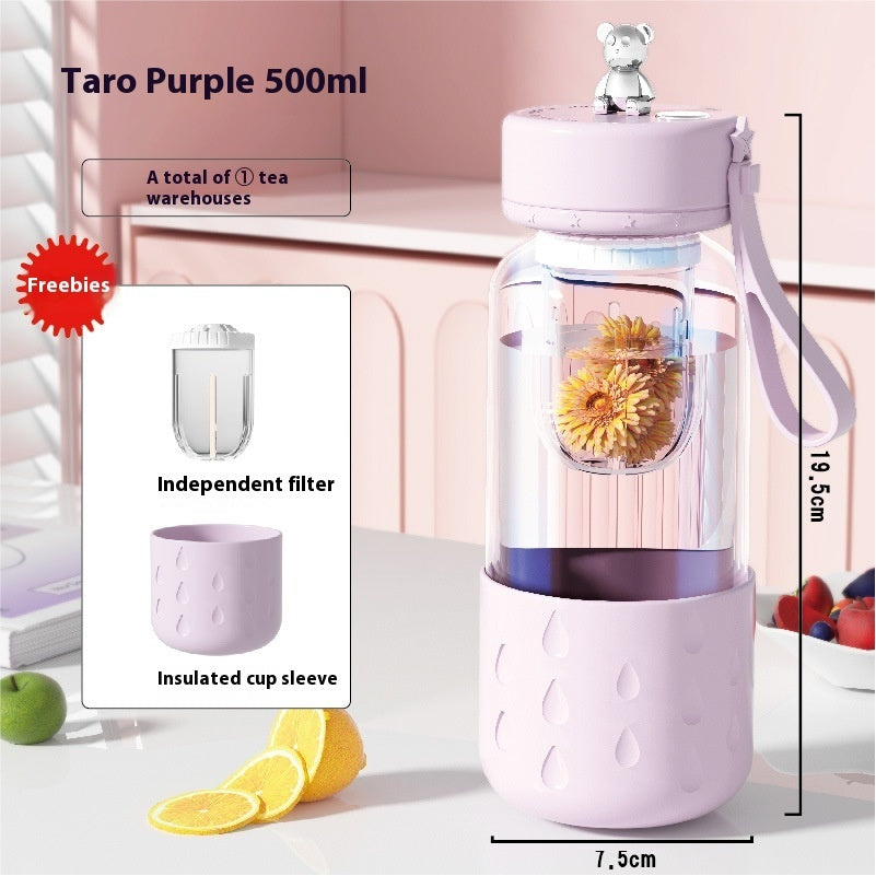Magnetic Glass Tea Infuser Tumbler