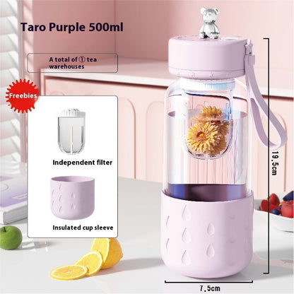 Magnetic Glass Tea Infuser Tumbler
