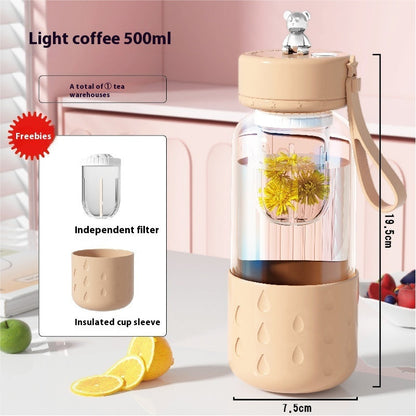 Magnetic Glass Tea Infuser Tumbler