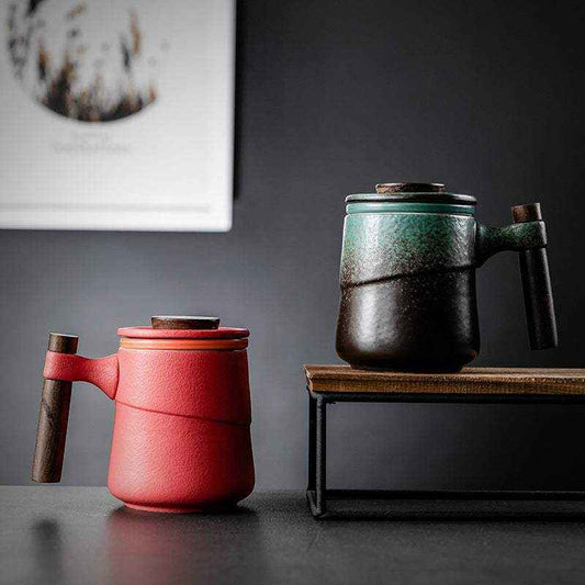Japanese Ceramic Tea Cup with Lid & Filter