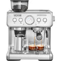 Portable electric espresso machine with built-in grinder and steam wand for café-quality coffee at home