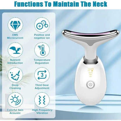 LED Facial & Neck Massager with EMS and Warming Care