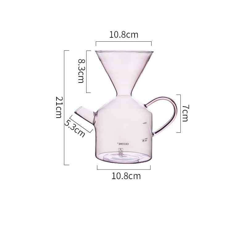 Elegant pour-over coffee set with borosilicate glass and reusable filter